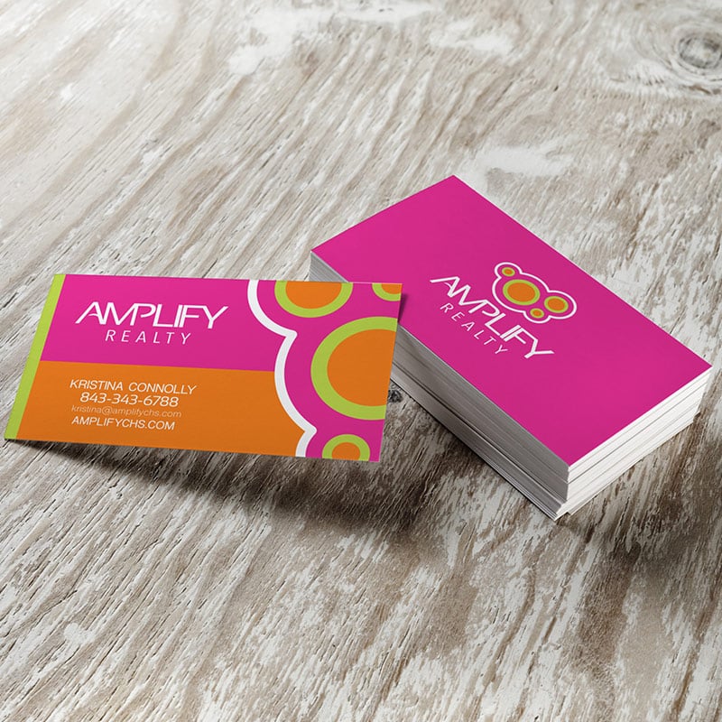 Business card design for Amplify Realty.