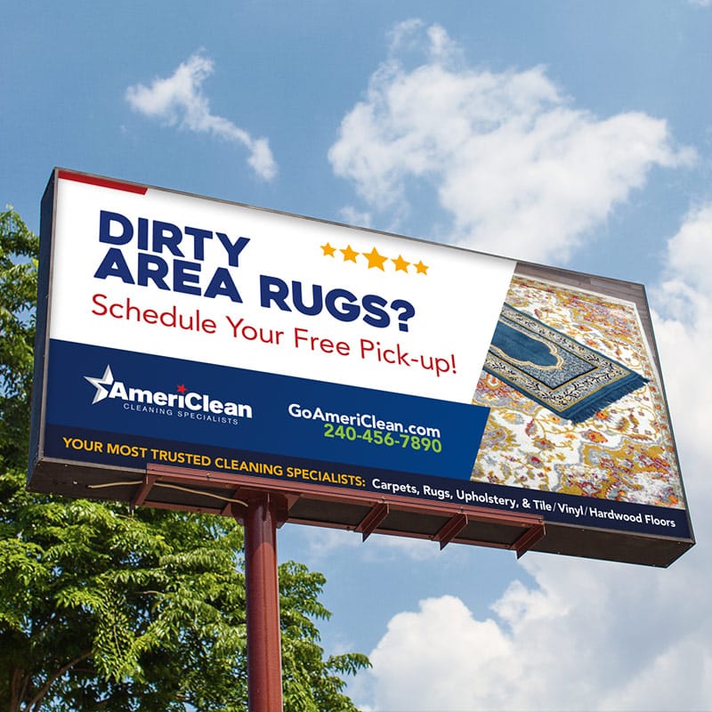 Billboard Design for AmeriClean Cleaning Specialists.