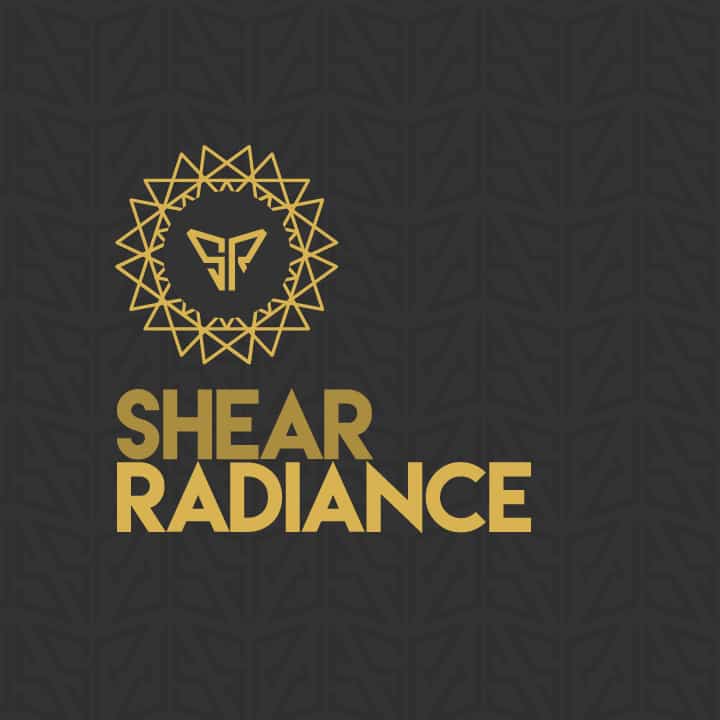 A combination mark, logo design, for Shear Radiance in Hagerstown, MD.